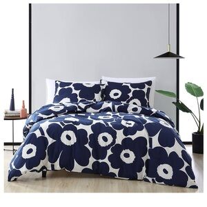 Marimekko Unikko Blue and White Duvet Cover